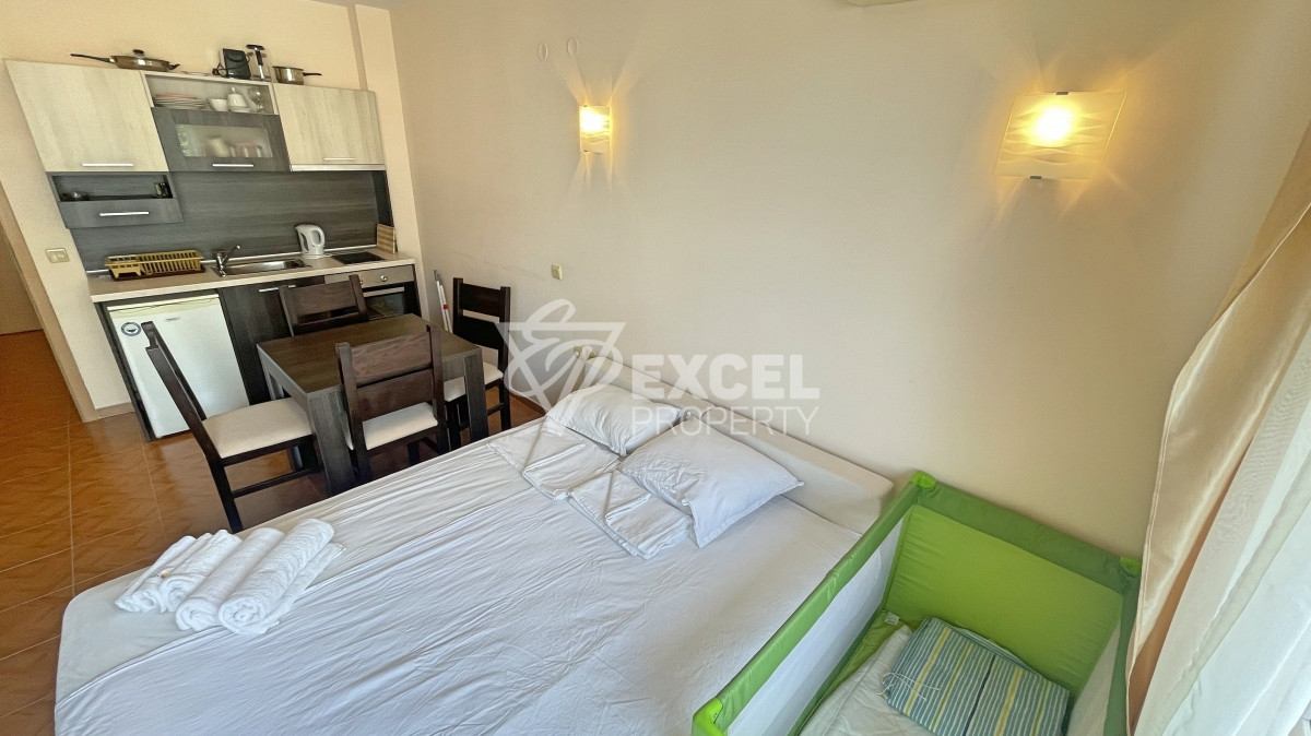 Furnished studio for sale in Sveti Vlas, with partial sea view