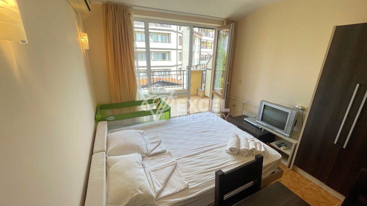 Furnished studio for sale in Sveti Vlas, with partial sea view
