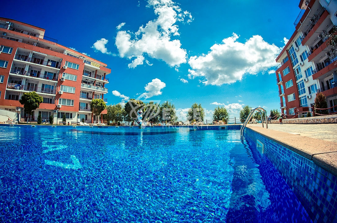 Apartment with sea view in Grand Resort Fort Noks complex, Sveti Vlas. First line