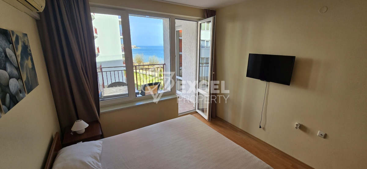 Apartment with sea view in Grand Resort Fort Noks complex, Sveti Vlas. First line