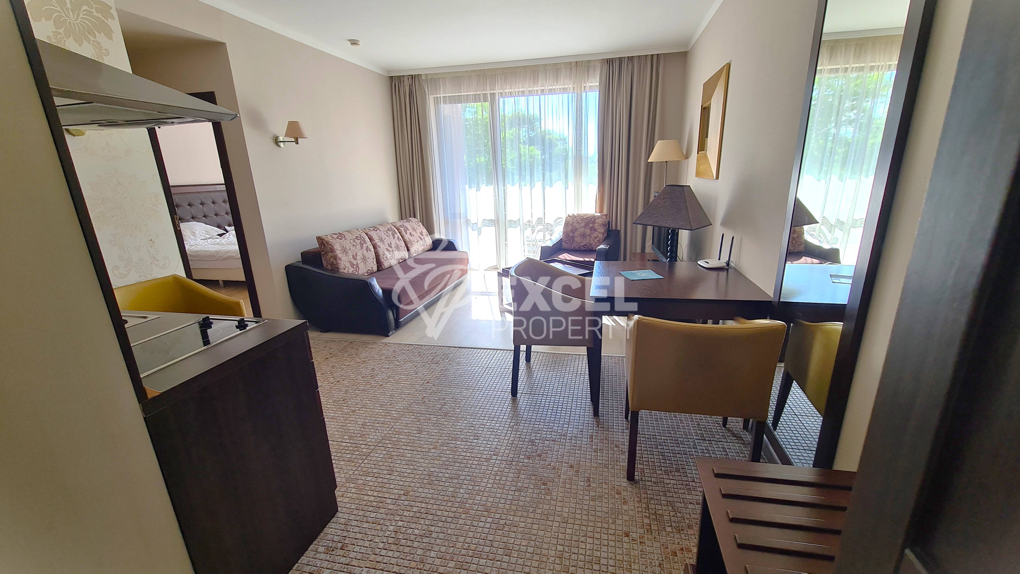 Furnished two-room apartment in the Barcelo Royal complex in Sunny Beach