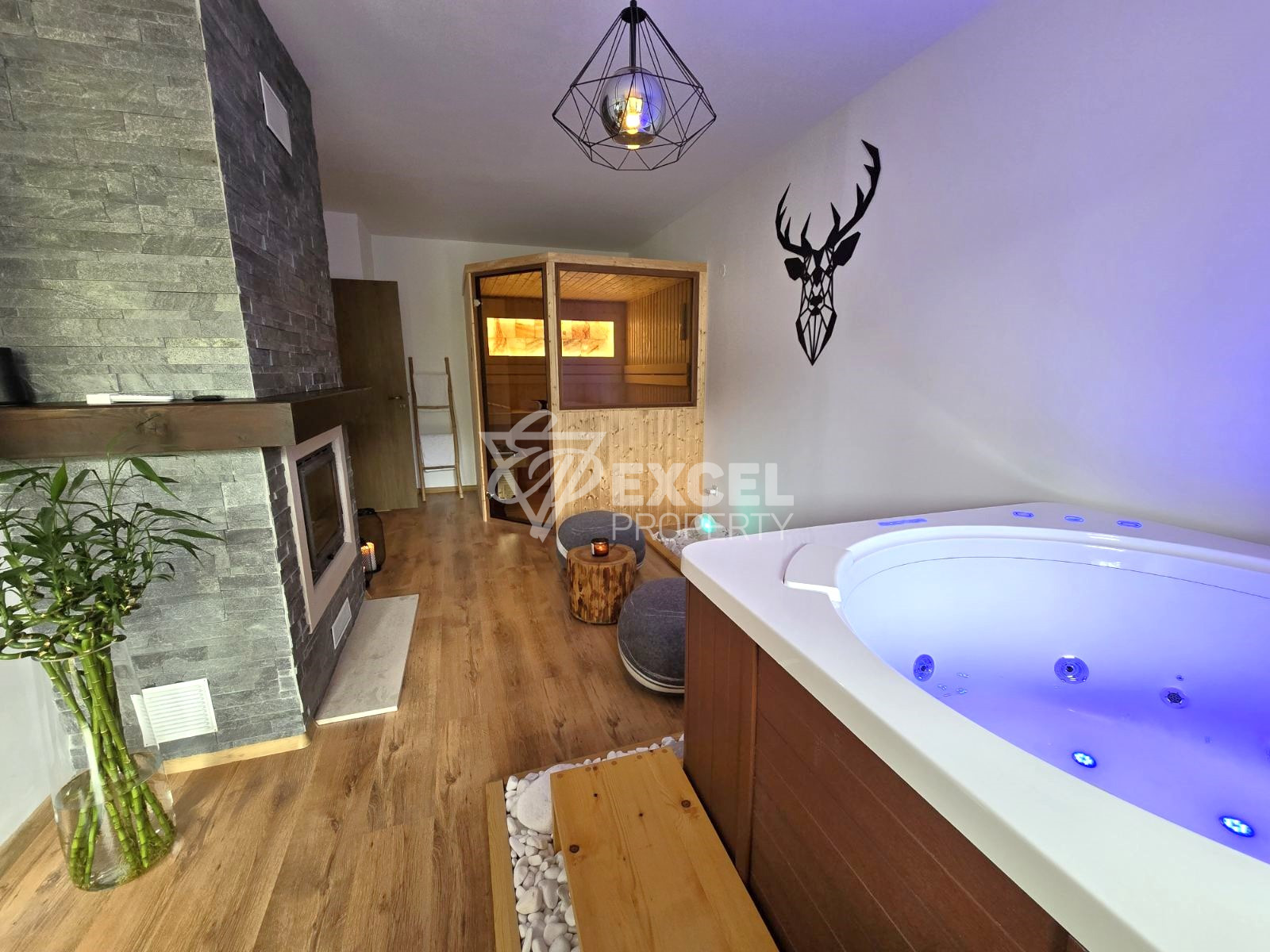 Luxury one-bedroom apartment with own SPA room with jacuzzi and sauna