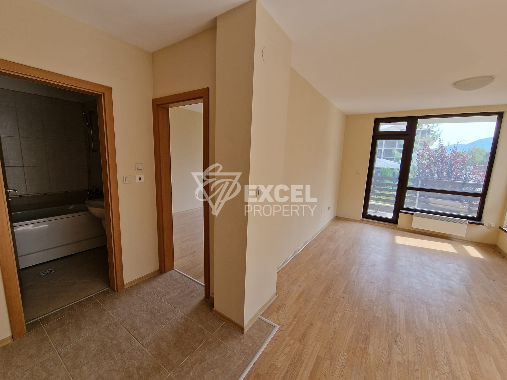 Semi-furnished two-room apartment in a gated complex with a pool, Razlog area