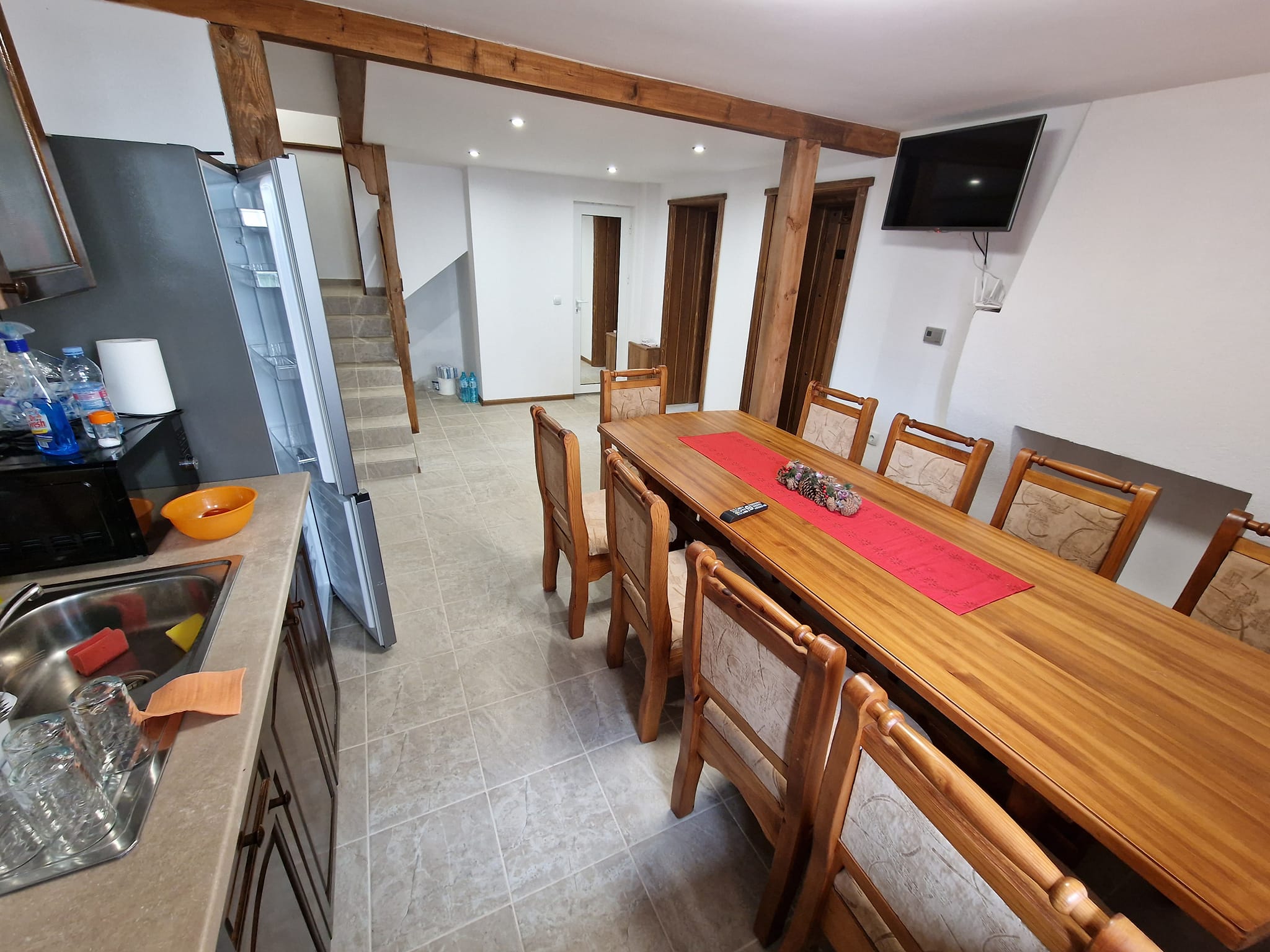 Renovated three-story house with a large yard for sale in the village of Banya, Bansko region