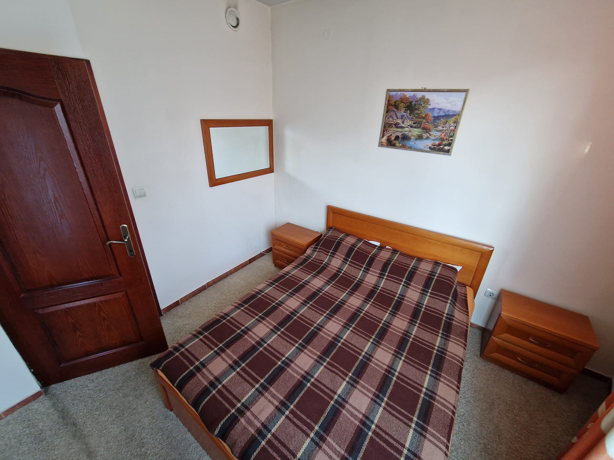 Sunny one bedroom apartment with fireplace for sale in Bansko next to Lucky Hotel