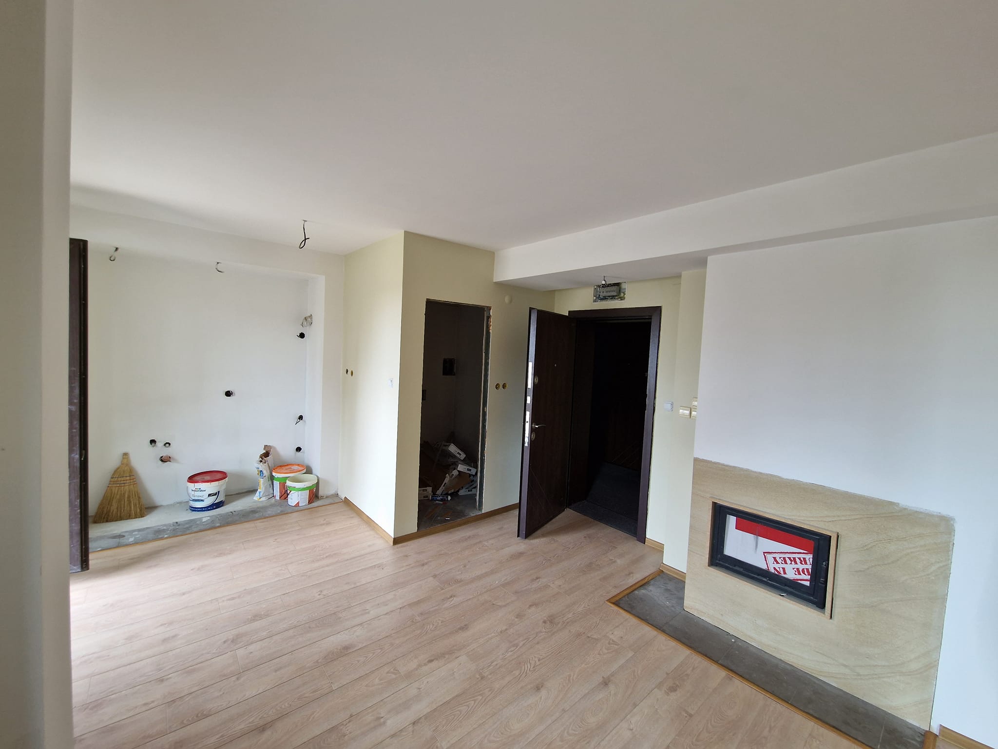 One bedroom apartment with a spacious porchway in a residential building with a low fee