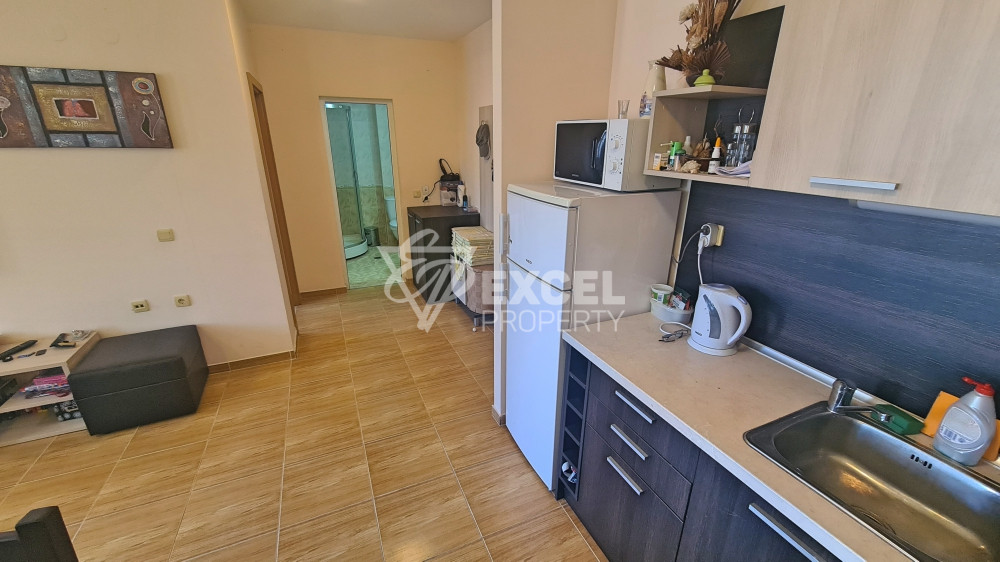 Spacious and beautiful one-bedroom apartment with pool view in Saint Vlas