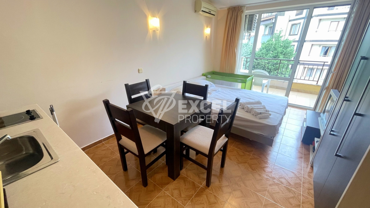 Furnished studio for sale in Sveti Vlas, with partial sea view