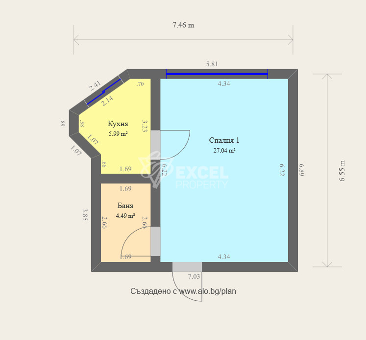 Furnished studio apartemnt in Sunset Kosharitsa complex