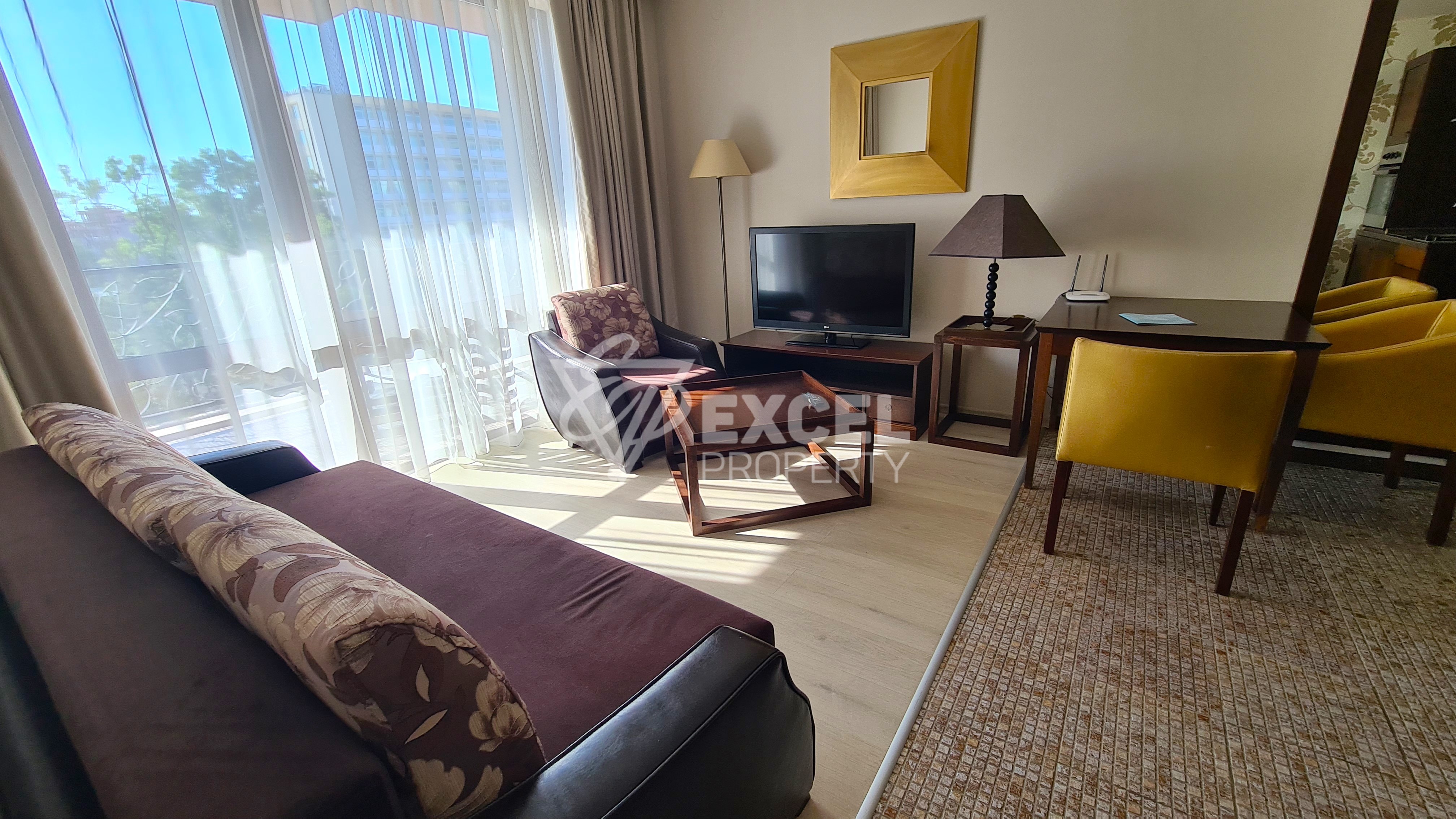 Furnished two-room apartment in the Barcelo Royal complex in Sunny Beach