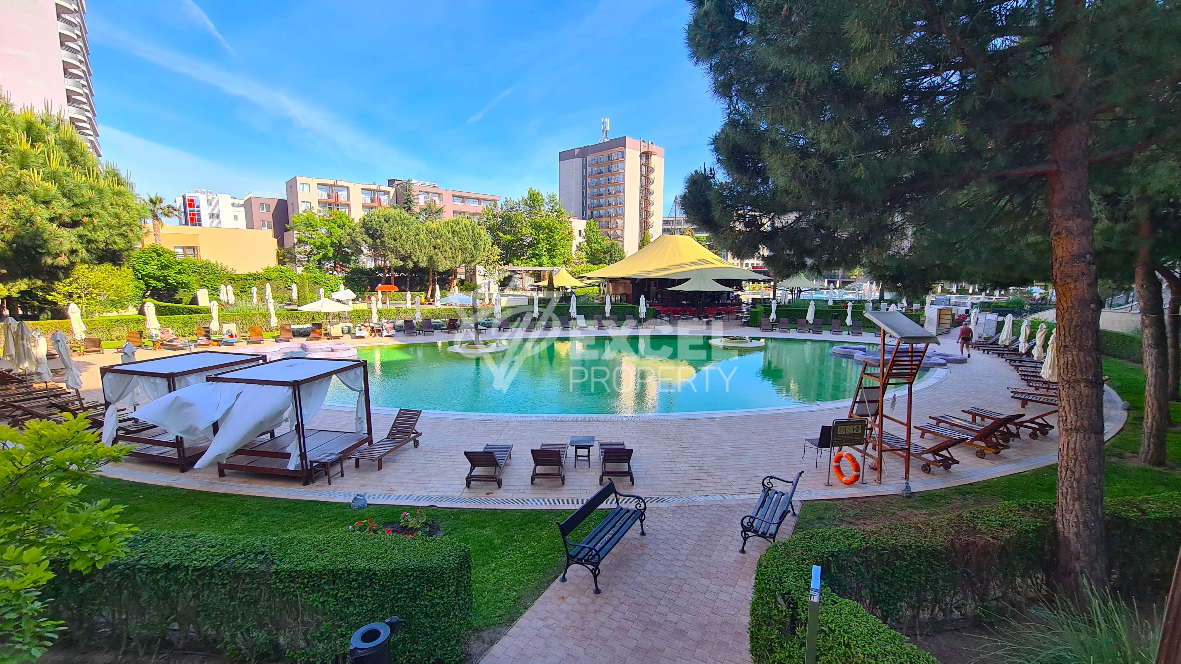 Furnished two-room apartment in the Barcelo Royal complex in Sunny Beach