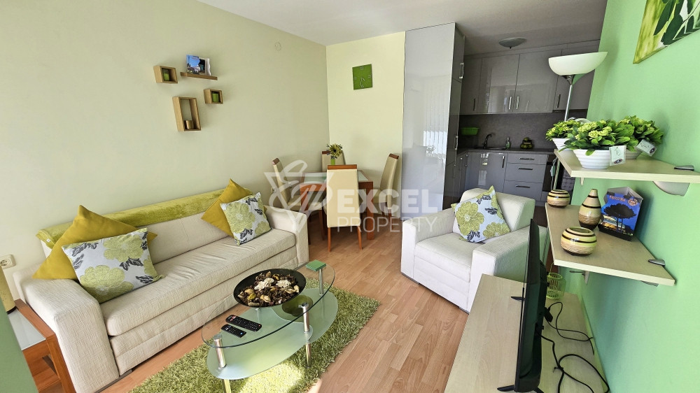 Stylish one-bedroom apartment with pool view in Nessebar Fort Club, Sunny Beach