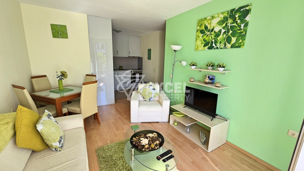 Stylish one-bedroom apartment with pool view in Nessebar Fort Club, Sunny Beach